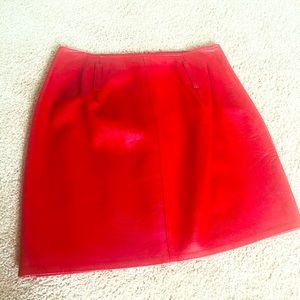 Red 100% leather mini with belt loops size xs/42
